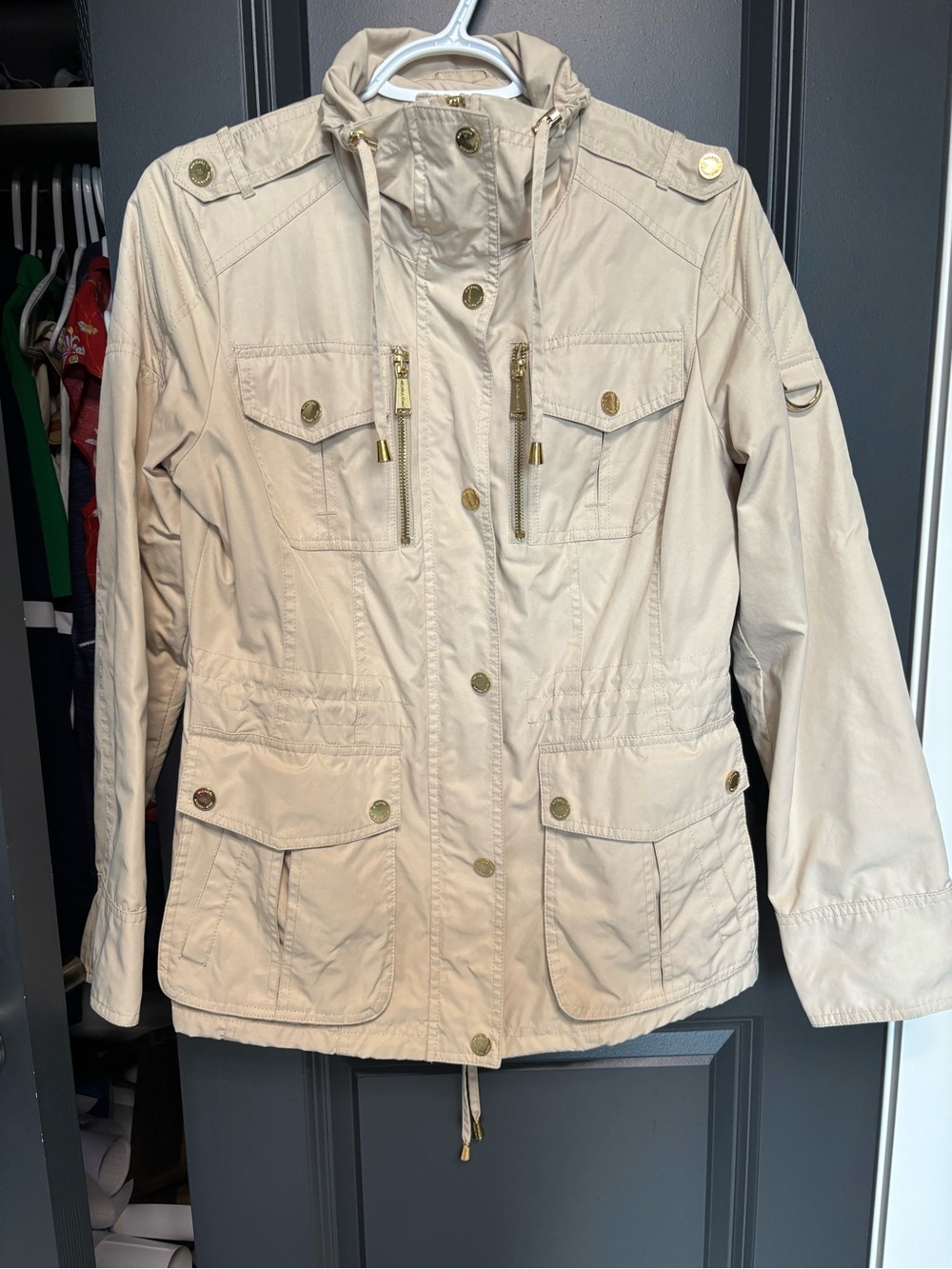 Michael Kors Light Beige Utility Anorak Jacket